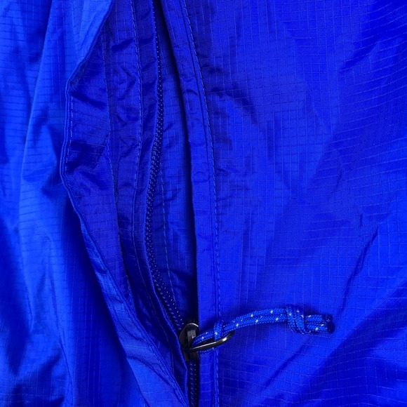 LL Bean Tek Trail Rain Jacket Misses Md Blue Hooded Full Zip Waterproof Windbrkr - Picture 7 of 16